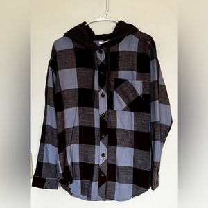 Button-up, Hooded Flannel